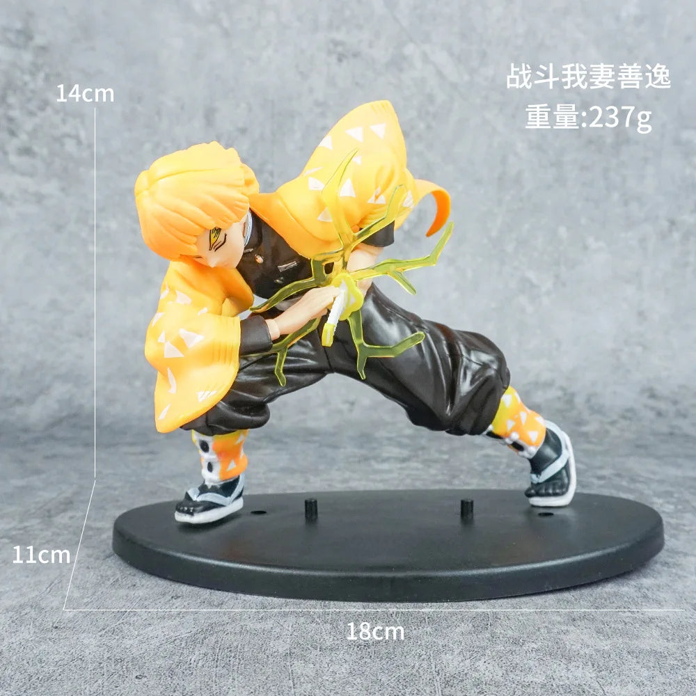 Anime Demon Slayer PVC Figures Tanjirou Zenitsu Kyoujurou Figurines Toy Japan Manga Kimetsu No Yaiba Model Garage Kits Ornaments
