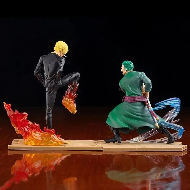 15cm Anime One Piece Figure Luffy Sanji Zoro Battle Warrior Figurine Model PVC Collection Desktop Action Figure Toy Kid Gifts