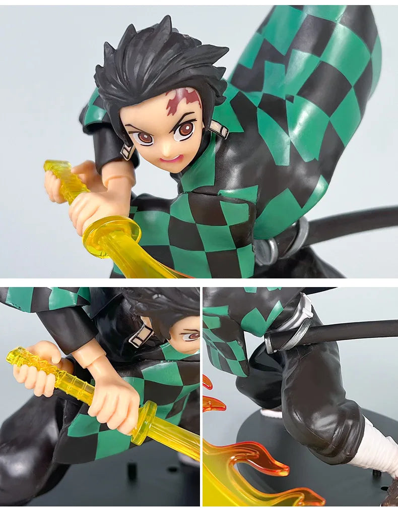 Anime Demon Slayer PVC Figures Tanjirou Zenitsu Kyoujurou Figurines Toy Japan Manga Kimetsu No Yaiba Model Garage Kits Ornaments