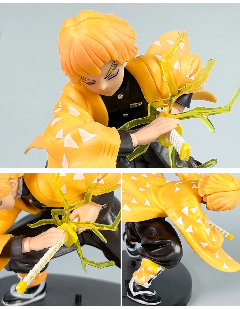 Anime Demon Slayer PVC Figures Tanjirou Zenitsu Kyoujurou Figurines Toy Japan Manga Kimetsu No Yaiba Model Garage Kits Ornaments