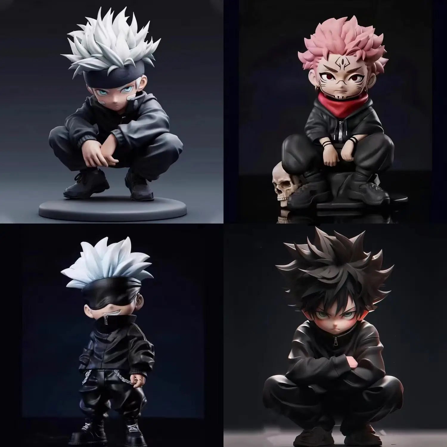 Jujutsu Kaisen figure - crouching Satoru Gojo collectible toy, model prize for display in car or PC case, birthday gift