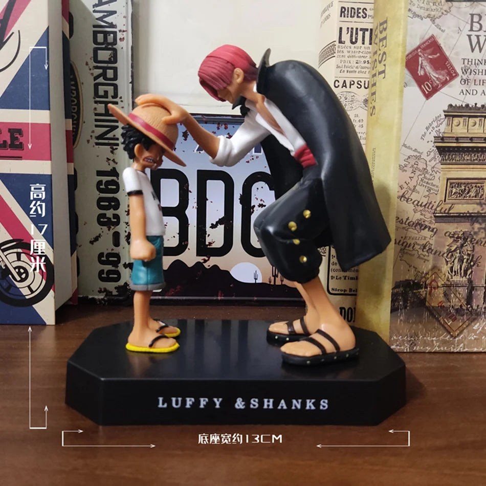 18cm One Piece Anime Figure Four Emperors Shanks Straw Hat Luffy Action Figure One Piece Figurine Birthday Gift
