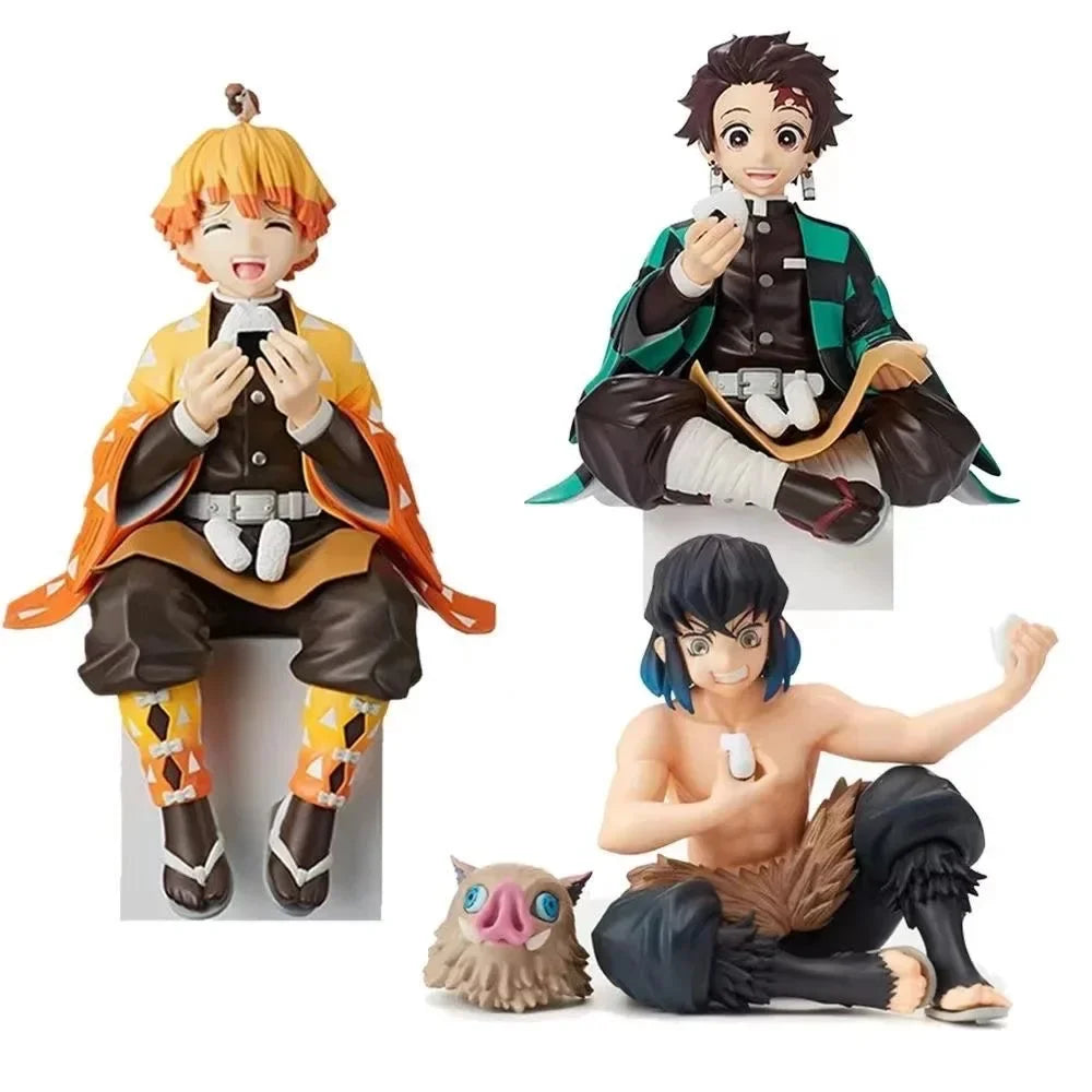 NEW Anime Demon Slayer Sit Eating High Quality Rice Figure All Style Tanjirou Nezuko Kyoujurou Tengen Tokitou Muichirou Figurine