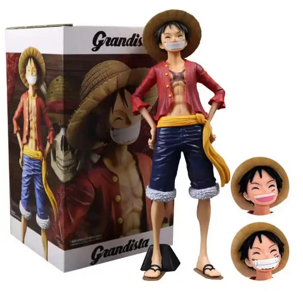 One Piece Anime Figure Confident Smiley Luffy Changing Action Figurine Doll PVC Model Toys Collection Gifts