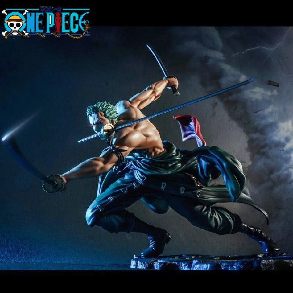 New One Piece 10cm Anime Figure GK Roronoa Zoro Three-blade Sa-maximum Manga Anime Statue Action Figure Collection Model Toy Kid