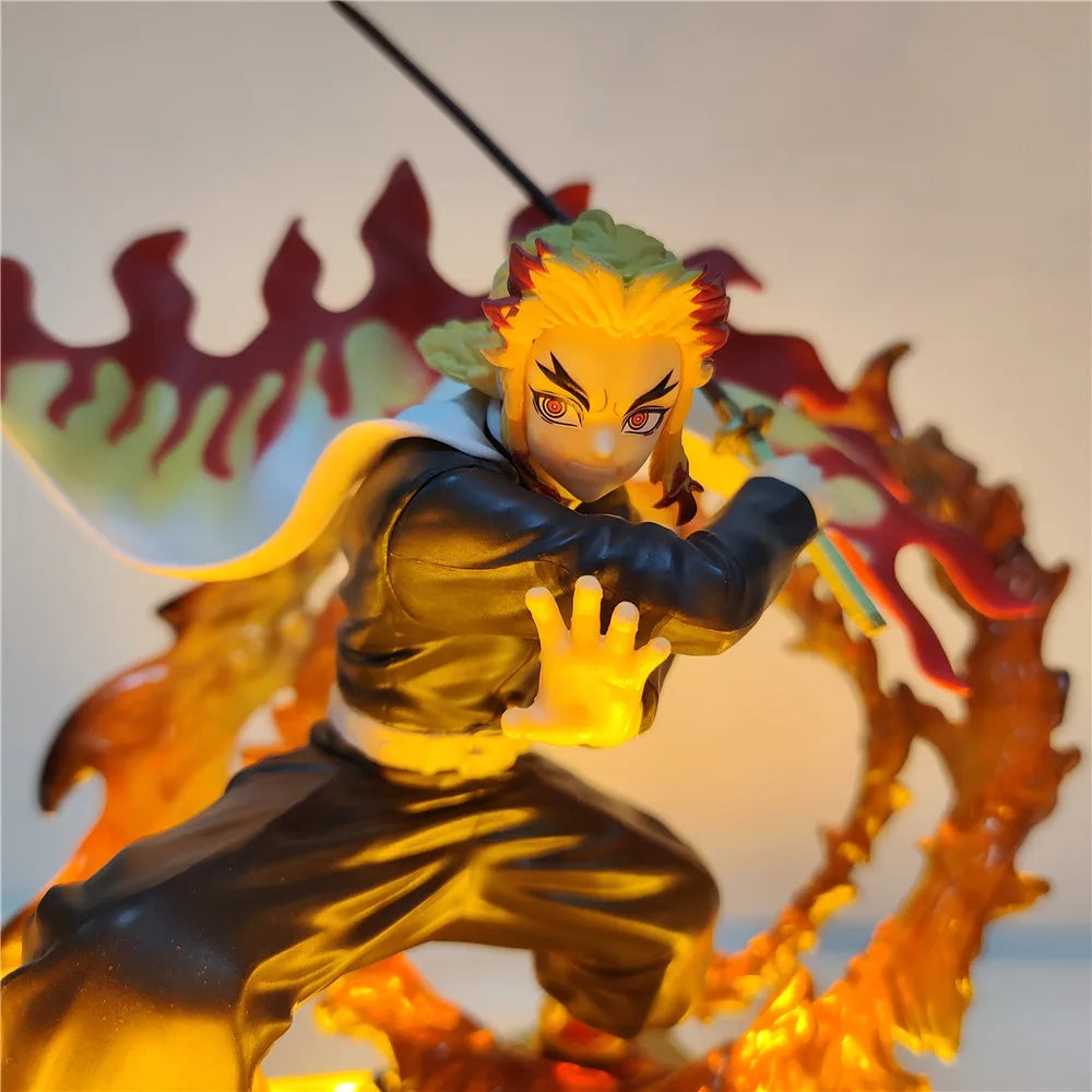 Demon Slayer Anime Rengoku Kyoujurou Led Lamp Bulb Action Figures Model Figurine Figure & Base & Lamp DIY Decoration Toys