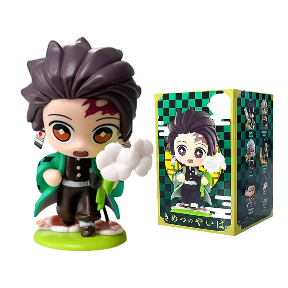Demon Slayer Tanjiro Kamado Nezuko Anime Cartoon Figure Blind Box Creative Personalized Statue Model Ornament Surprise Gift Box