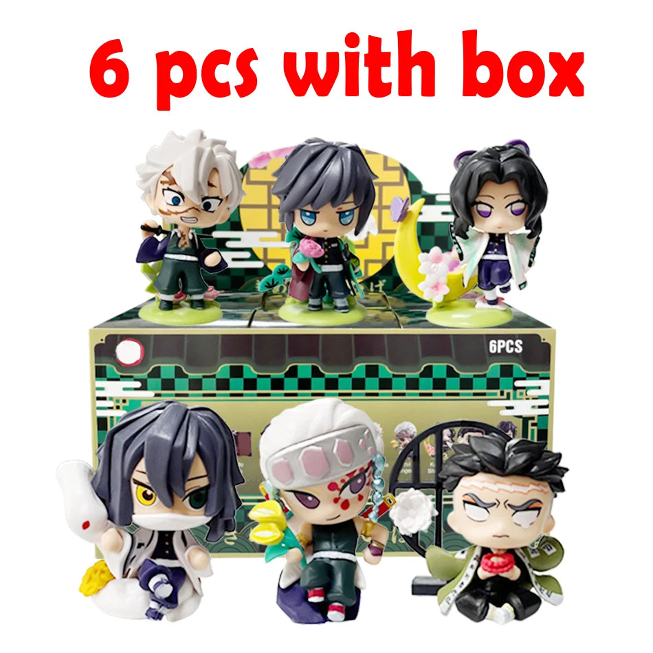 Demon Slayer Tanjiro Kamado Nezuko Anime Cartoon Figure Blind Box Creative Personalized Statue Model Ornament Surprise Gift Box