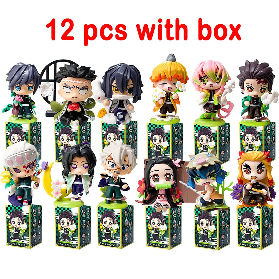 Demon Slayer Tanjiro Kamado Nezuko Anime Cartoon Figure Blind Box Creative Personalized Statue Model Ornament Surprise Gift Box
