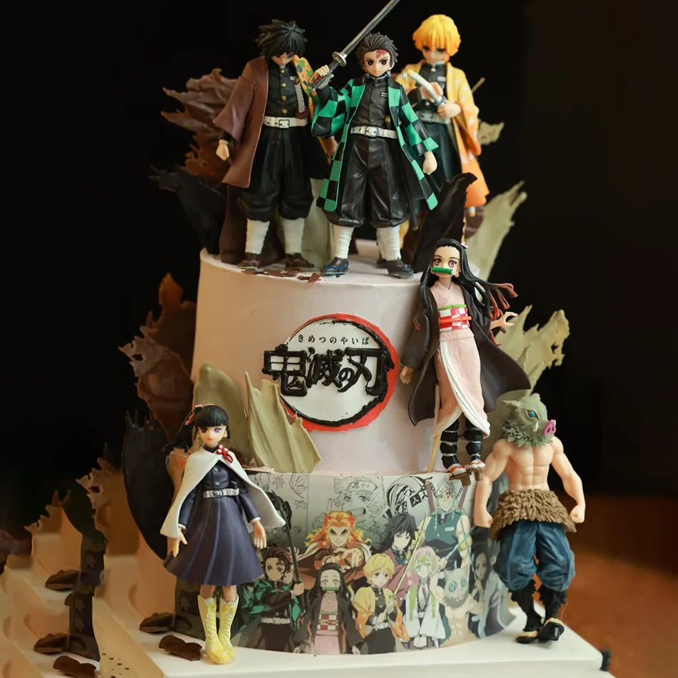 Anime Demon Slayer Figure Kamado Tanjirou Nezuko Action Figures Model Toys Zenitsu Figurine Inosuke Kimetsu No Yaiba Figura