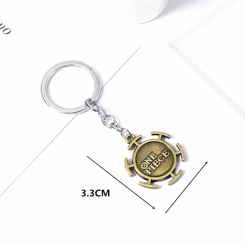 Anime Straw Hat Pirates Metal Keychain Cartoon One Piece Luffy Chopper Edward Newgate Figurine Toys Keyrings Backpack Decor Gift