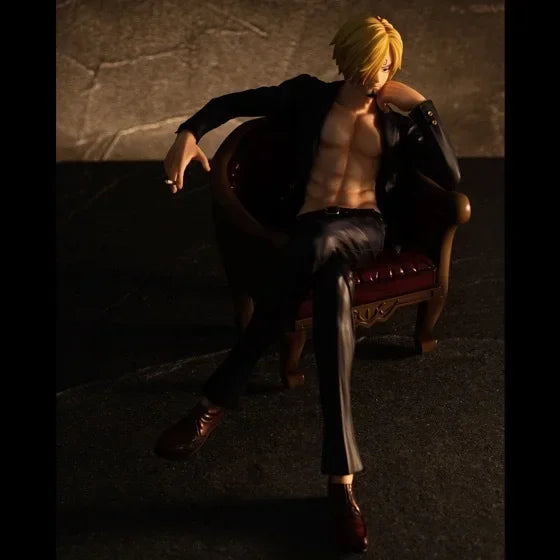 Anime One Piece Action Figure Vinsmoke Sanji Manga Peripheral Sitting Position Sofa PVC Statue Figurines Collectible Model Toys