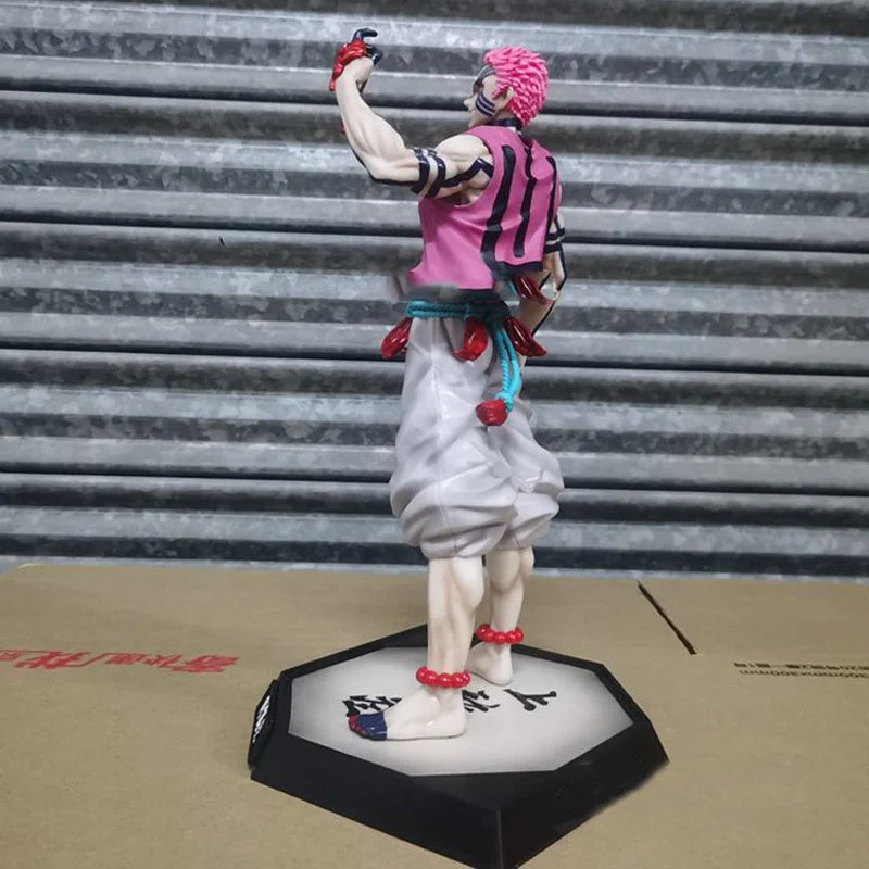 28CM Anime Demon Slayer Akaza Figure Hakuji Figurine PVC Action Figures GK Statue Model Doll Toys for Children Gifts