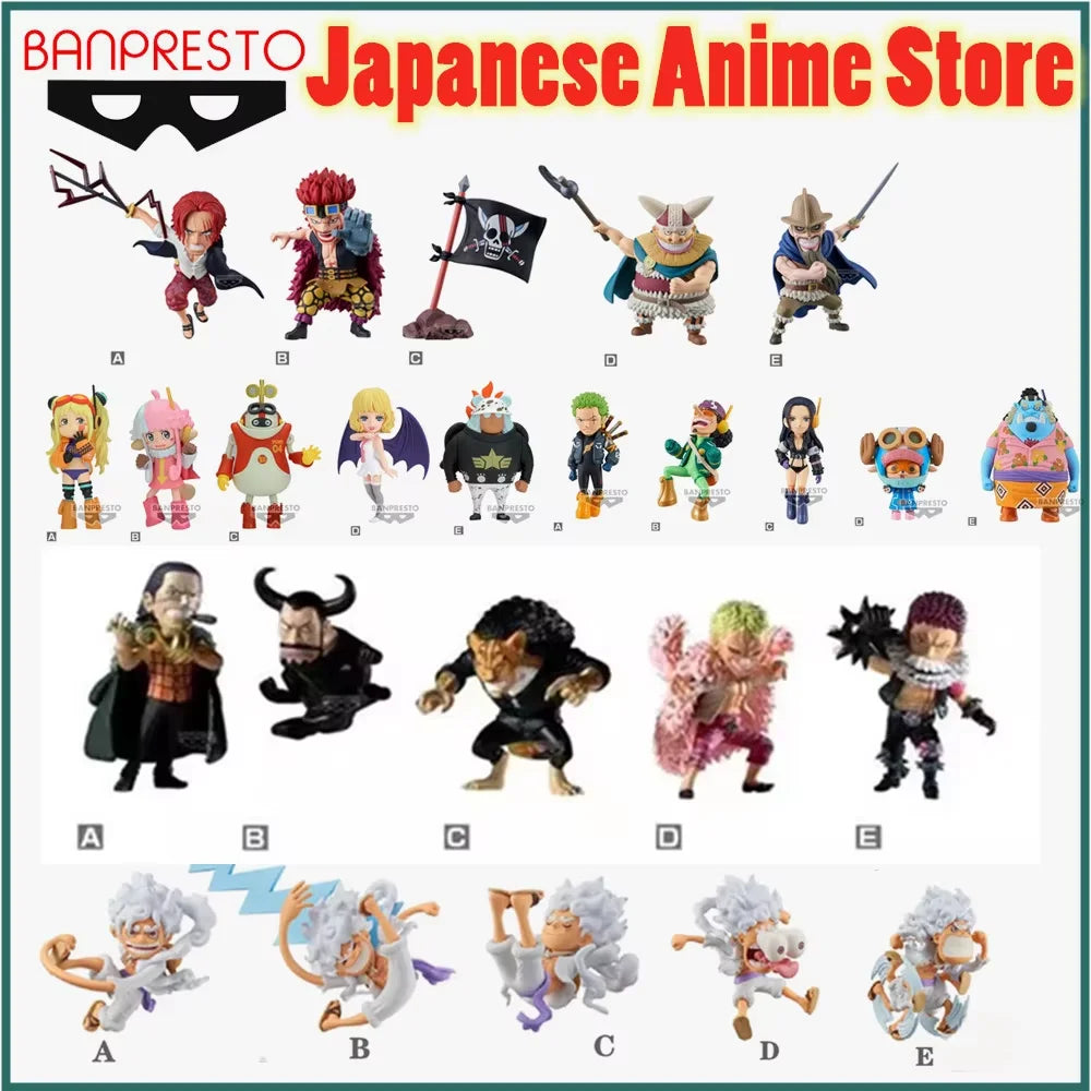 Original BANDAI BANPRESTO One Piece Luffy Nami Zoro Sanji Buggy WCF Anime Action Figures Chopper Shanks Toys Figurine