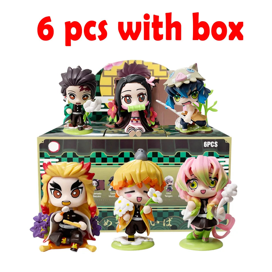 Demon Slayer Tanjiro Kamado Nezuko Anime Cartoon Figure Blind Box Creative Personalized Statue Model Ornament Surprise Gift Box