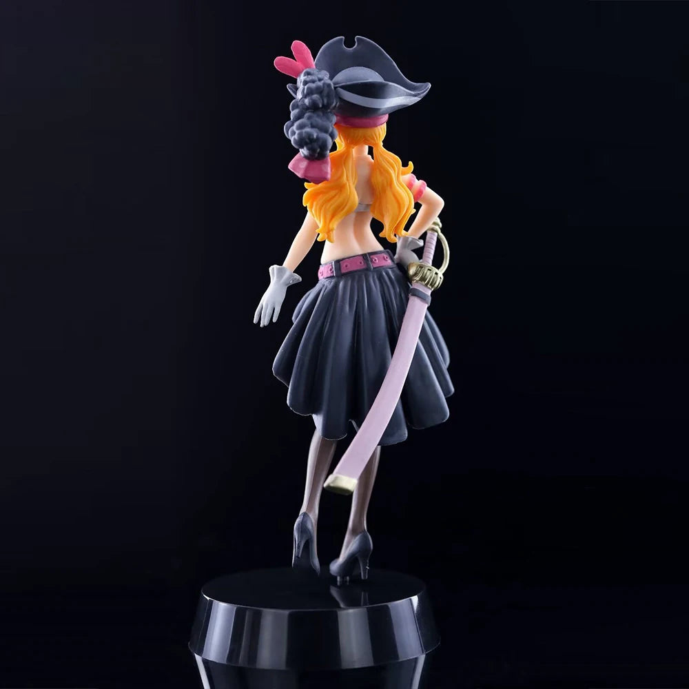 19.5CM Anime One Piece Nami Black Clothes Action Figure ONE PIECE FILM RED Dress Up Figurine PVC Collectible Model Toy Kid Gift