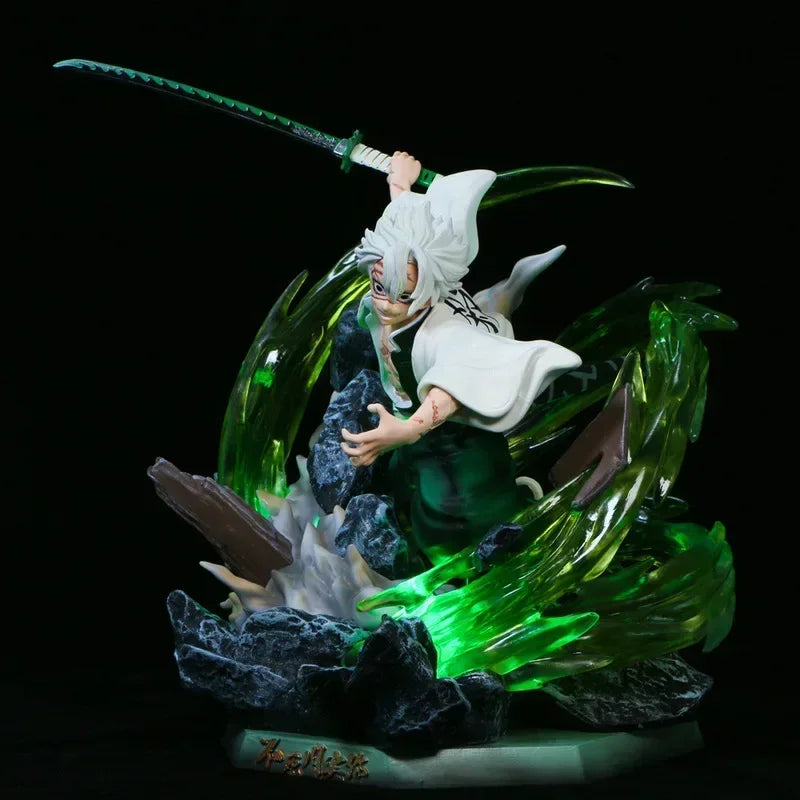 Demon Slayer Figure Gk Shinazugawa Sanemi Wind Column Luminous Pvc 30Cm Action Figure Collection Standing Model Toys Doll Gifts