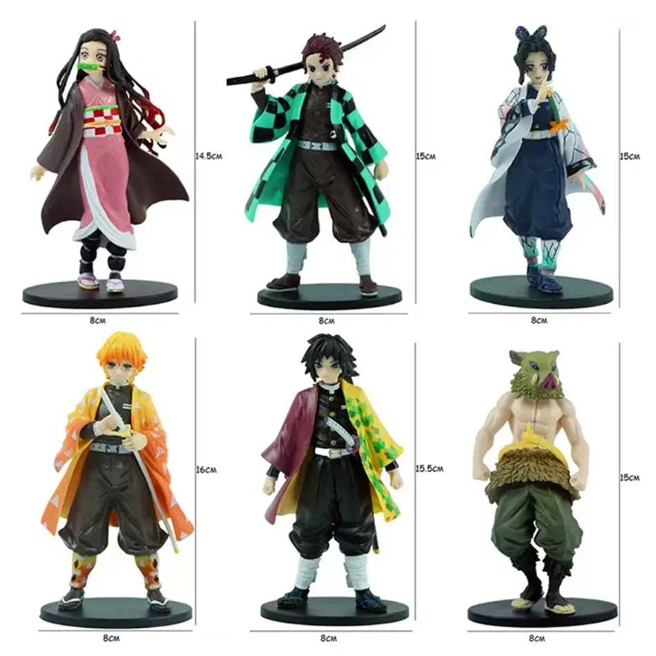 Anime Demon Slayer Figure Kamado Tanjirou Nezuko Action Figures Model Toys Zenitsu Figurine Inosuke Kimetsu No Yaiba Figura