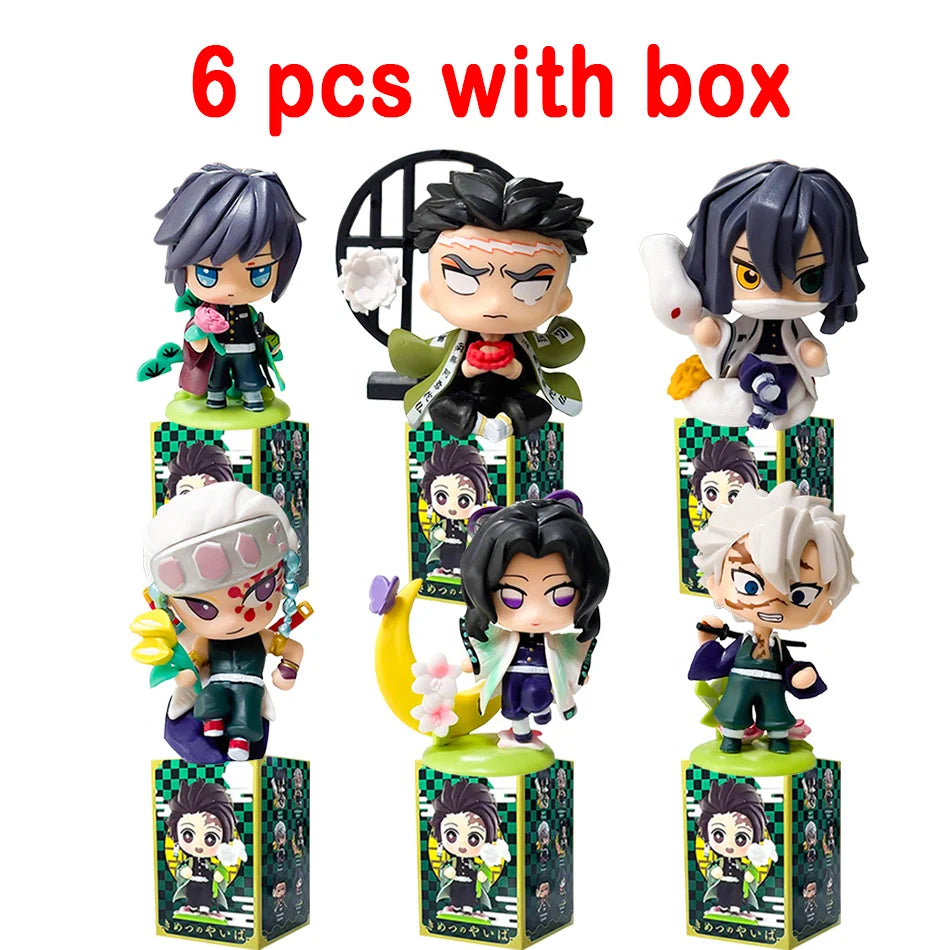 Demon Slayer Tanjiro Kamado Nezuko Anime Cartoon Figure Blind Box Creative Personalized Statue Model Ornament Surprise Gift Box