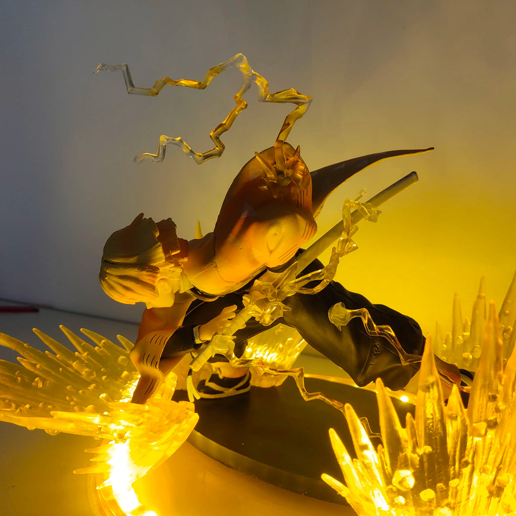 Demon Slayer Anime Agatsuma Zenitsu Led Lamp Bulb Action Figures Model Figurine Figure & Base & Lamp DIY Decoration Toys