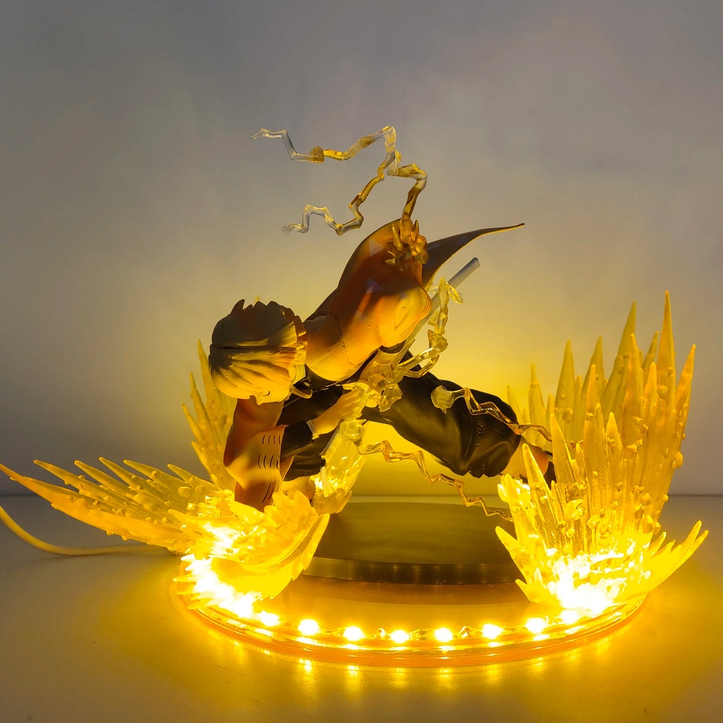 Demon Slayer Anime Agatsuma Zenitsu Led Lamp Bulb Action Figures Model Figurine Figure & Base & Lamp DIY Decoration Toys