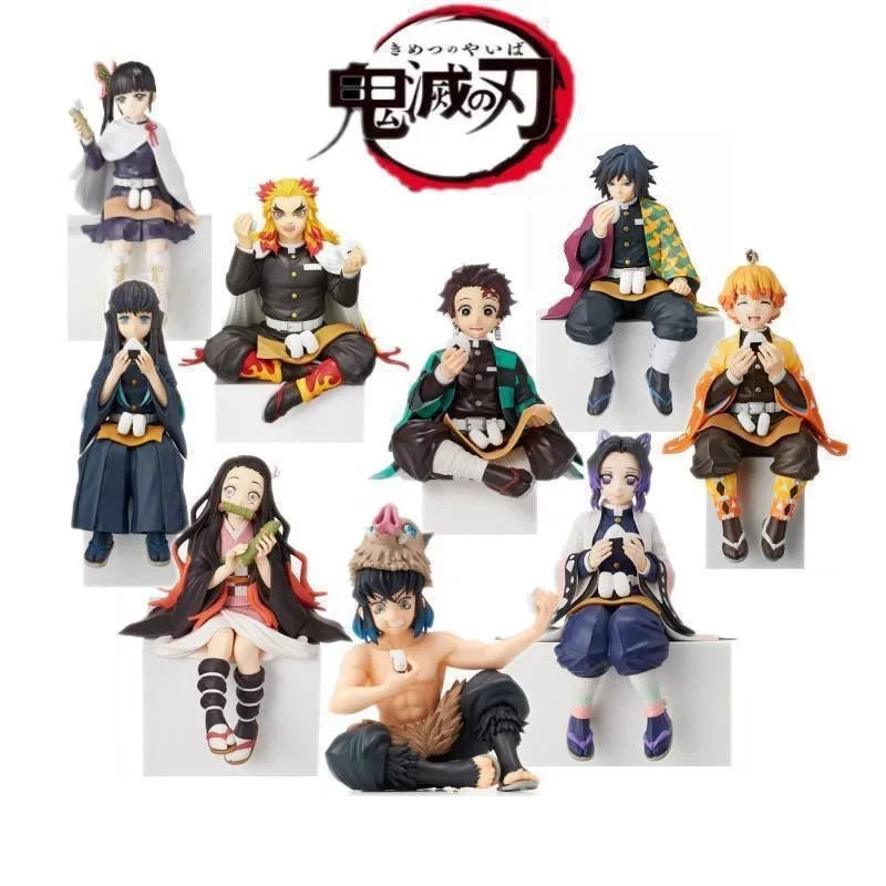 NEW Anime Demon Slayer Sit Eating High Quality Rice Figure All Style Tanjirou Nezuko Kyoujurou Tengen Tokitou Muichirou Figurine