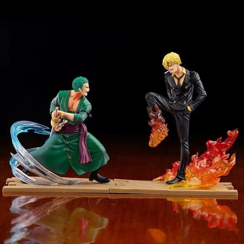 15cm Anime One Piece Figure Luffy Sanji Zoro Battle Warrior Figurine Model PVC Collection Desktop Action Figure Toy Kid Gifts