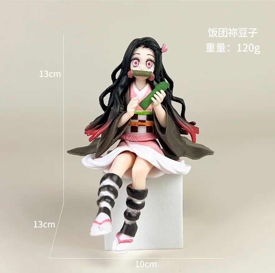 NEW Anime Demon Slayer Sit Eating High Quality Rice Figure All Style Tanjirou Nezuko Kyoujurou Tengen Tokitou Muichirou Figurine