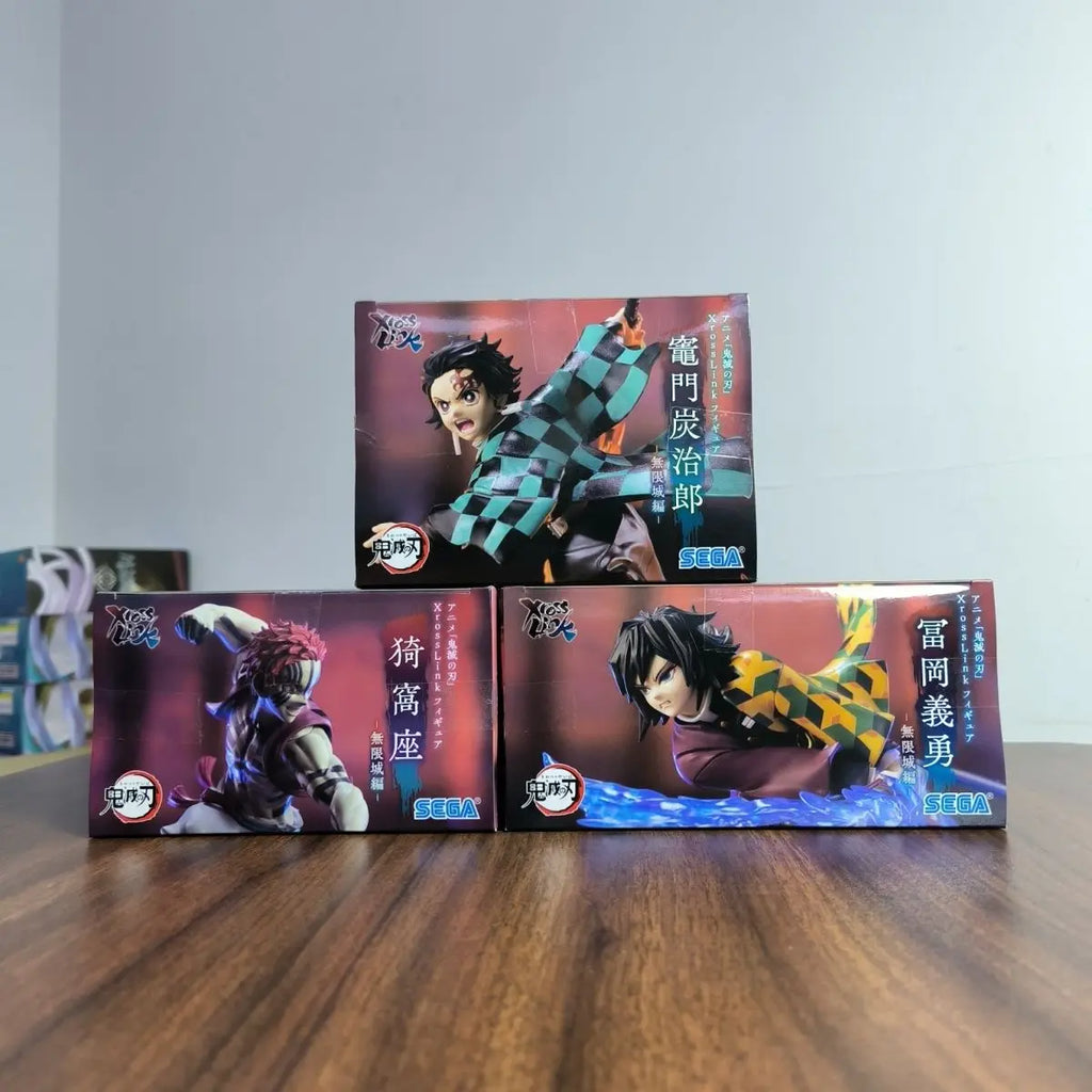 SEGA ‌Demon Slayer Kimetsu no Yaiba Anime Tanjiro Kamad & Akaza & Giyu Tomioka Xross Link Action Figures Model Figurine Original