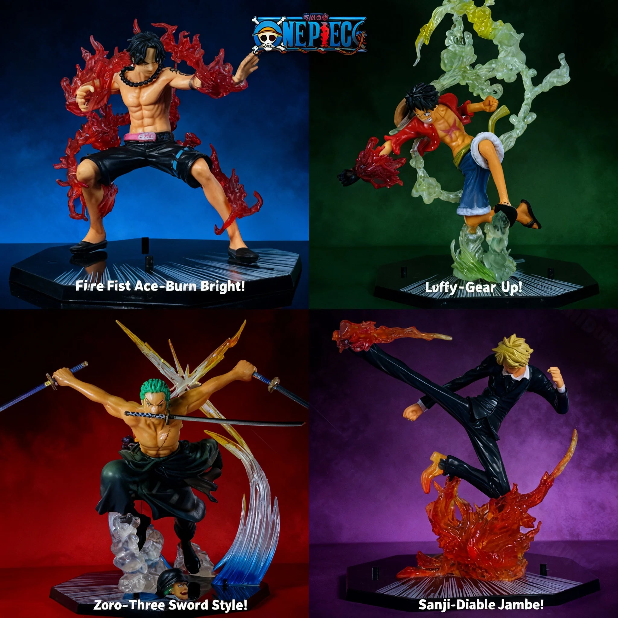 One Piece Anime Luffy Ace Sanji Zoro Battle Model Action Figure Fire Fist Sabo Three-Knife Ghost Dolls PVC Toys New