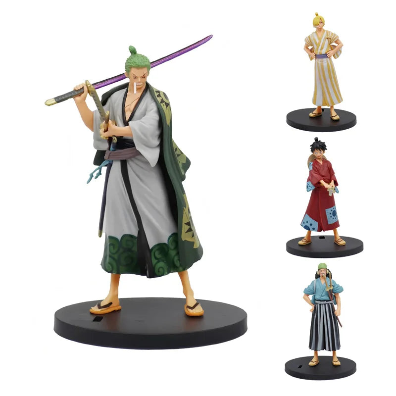 New One Piece Anime Figure toy Fire Fist Luffy Ace Sanji Battle Model Dolls PVC sabo Action Figurine Zoro Ghost Three-Knife Toys
