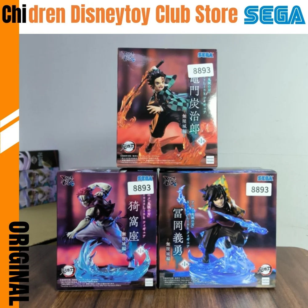 SEGA ‌Demon Slayer Kimetsu no Yaiba Anime Tanjiro Kamad & Akaza & Giyu Tomioka Xross Link Action Figures Model Figurine Original