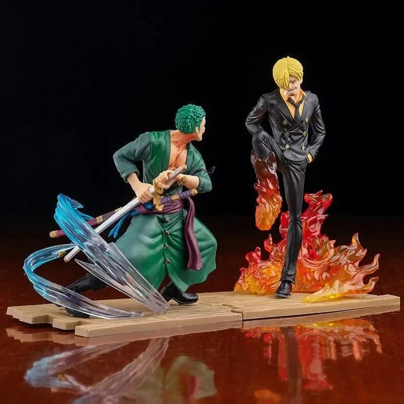 15cm Anime One Piece Figure Luffy Sanji Zoro Battle Warrior Figurine Model PVC Collection Desktop Action Figure Toy Kid Gifts