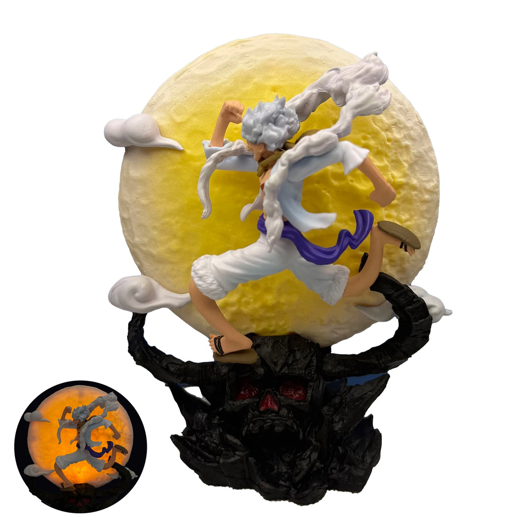 12cm One Piece Anime Figure Moon Fairy Nika Monkey D Luffy Gear 5 With Moon Light Action Figure Statue Model Collection Toys