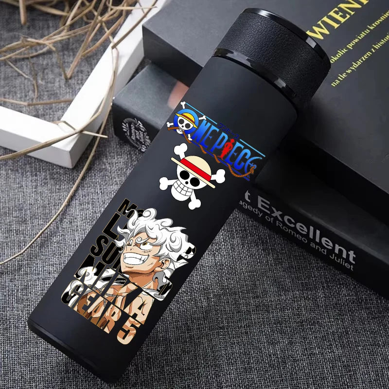 One Piece 304 Stainless Steel Thermos Cup Pattern Luffy Roronoa Zoro Action Figure High Capacity 500ML Drinking Water Bottle