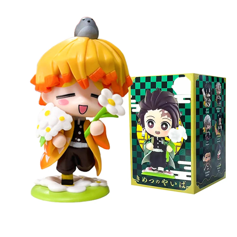 Demon Slayer Tanjiro Kamado Nezuko Anime Cartoon Figure Blind Box Creative Personalized Statue Model Ornament Surprise Gift Box