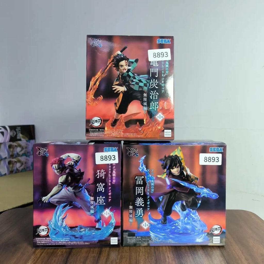 SEGA ‌Demon Slayer Kimetsu no Yaiba Anime Tanjiro Kamad & Akaza & Giyu Tomioka Xross Link Action Figures Model Figurine Original