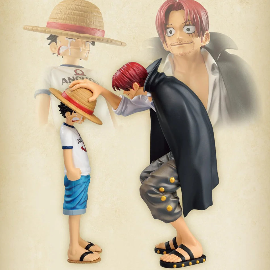 18cm One Piece Anime Figure Four Emperors Shanks Straw Hat Luffy Action Figure One Piece Figurine Birthday Gift