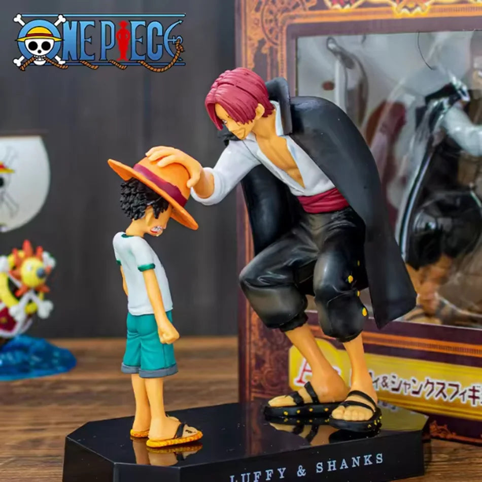 18cm One Piece Anime Figure Four Emperors Shanks Straw Hat Luffy Action Figure One Piece Figurine Birthday Gift