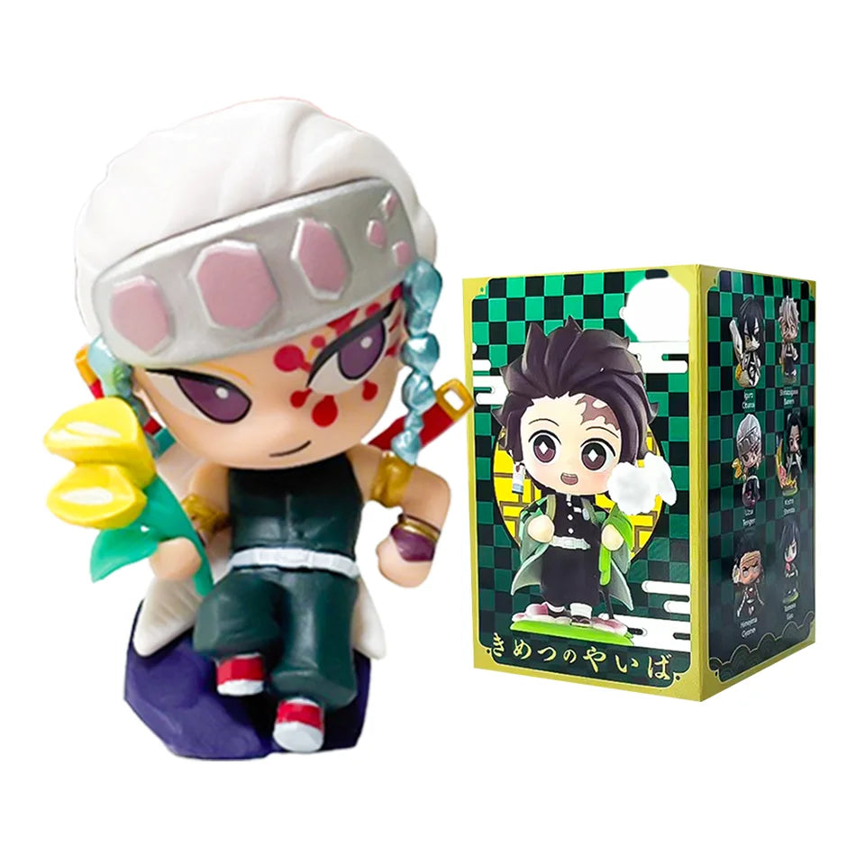 Demon Slayer Tanjiro Kamado Nezuko Anime Cartoon Figure Blind Box Creative Personalized Statue Model Ornament Surprise Gift Box