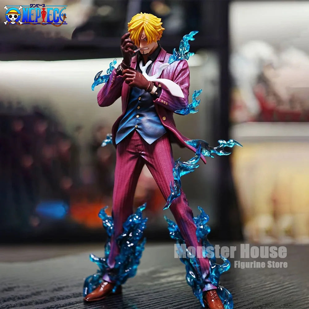 24cm/9.45in Anime ONE PIECE Figure Diable Jambe Sanji Action Figures Pvc Statue Desktop Ornamen Collection Model Toys Gifts