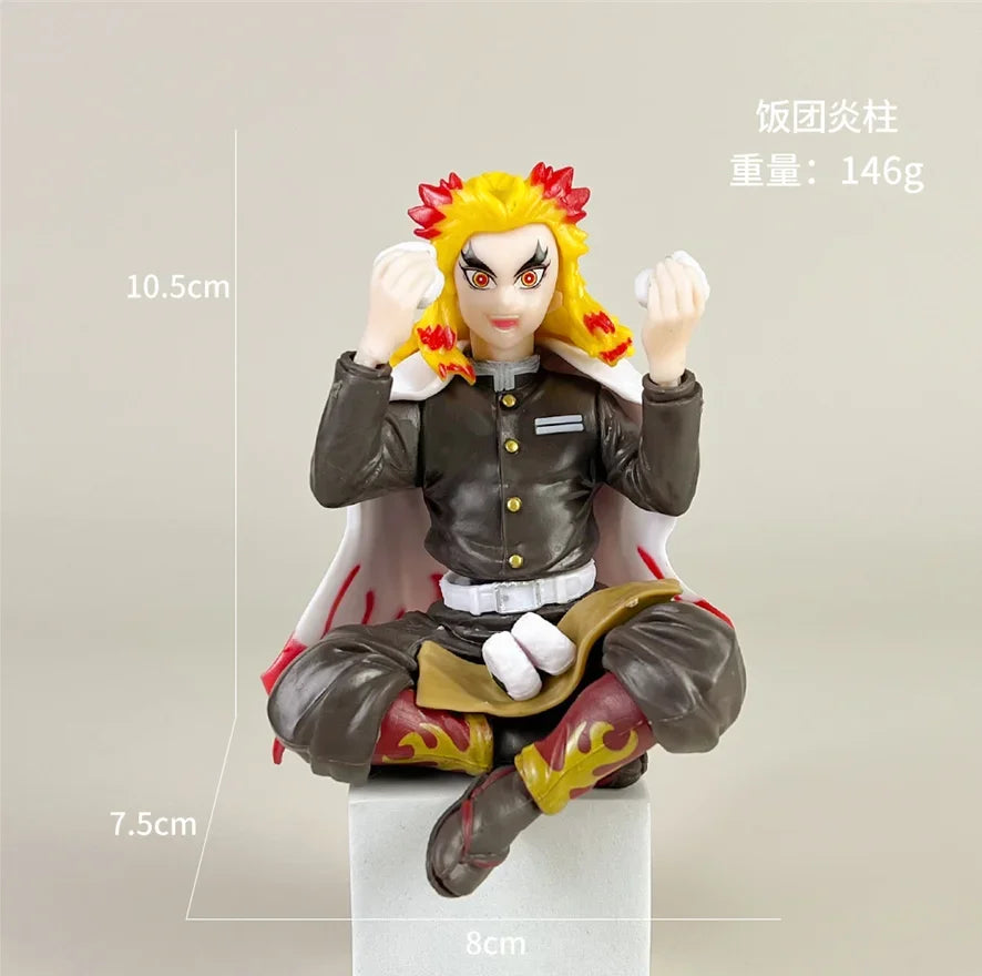 NEW Anime Demon Slayer Sit Eating High Quality Rice Figure All Style Tanjirou Nezuko Kyoujurou Tengen Tokitou Muichirou Figurine