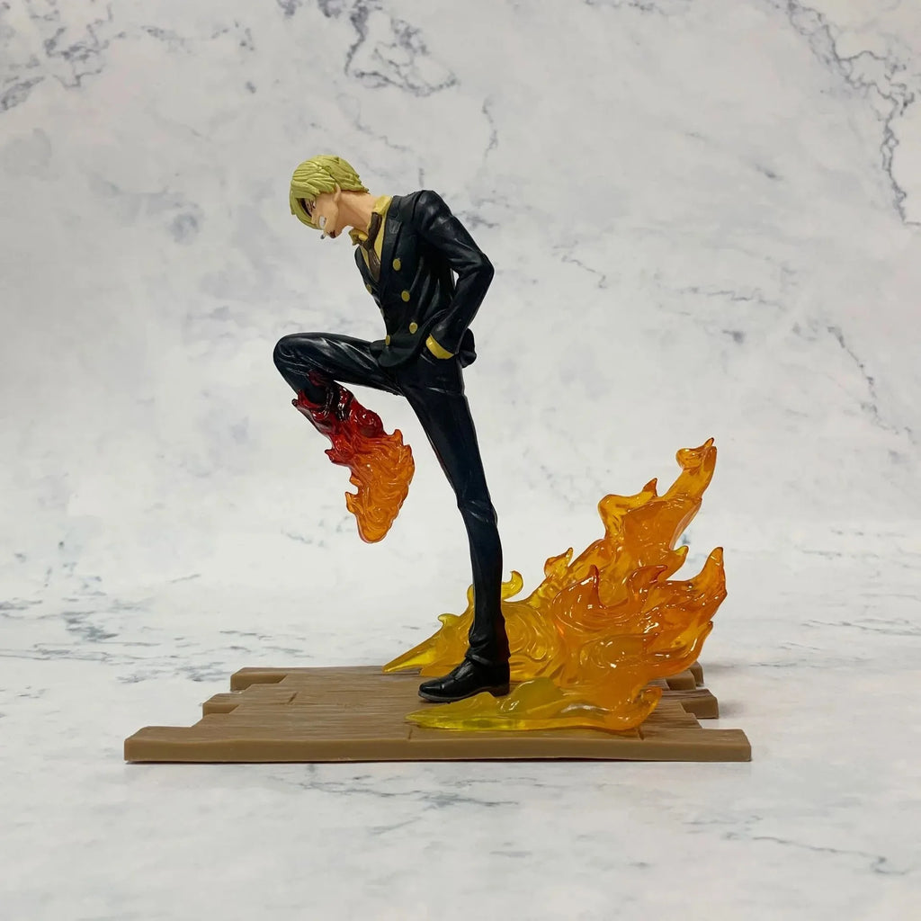 15cm Anime One Piece Figure Luffy Sanji Zoro Battle Warrior Figurine Model PVC Collection Desktop Action Figure Toy Kid Gifts