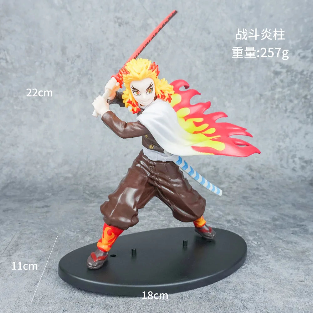 Anime Demon Slayer PVC Figures Tanjirou Zenitsu Kyoujurou Figurines Toy Japan Manga Kimetsu No Yaiba Model Garage Kits Ornaments