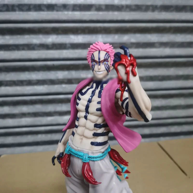 28CM Anime Demon Slayer Akaza Figure Hakuji Figurine PVC Action Figures GK Statue Model Doll Toys for Children Gifts