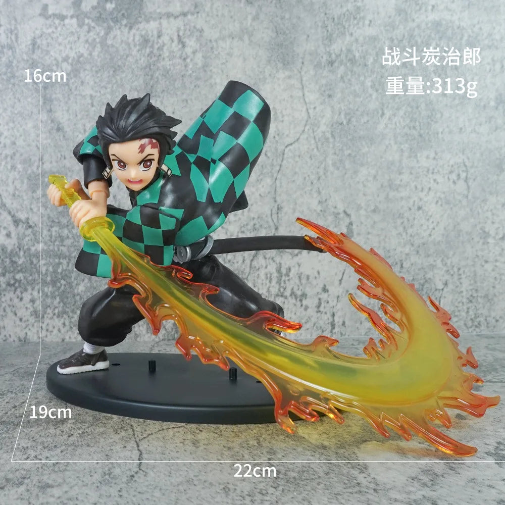 Anime Demon Slayer PVC Figures Tanjirou Zenitsu Kyoujurou Figurines Toy Japan Manga Kimetsu No Yaiba Model Garage Kits Ornaments