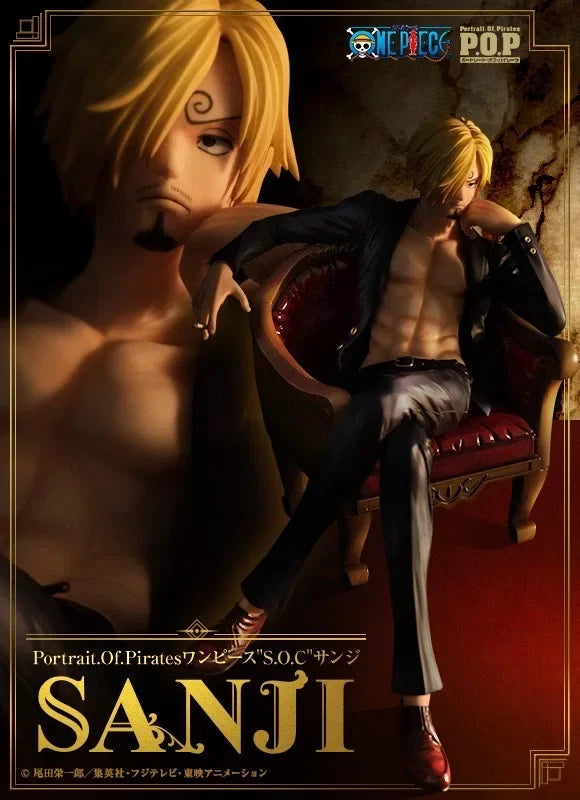 Anime One Piece Action Figure Vinsmoke Sanji Manga Peripheral Sitting Position Sofa PVC Statue Figurines Collectible Model Toys