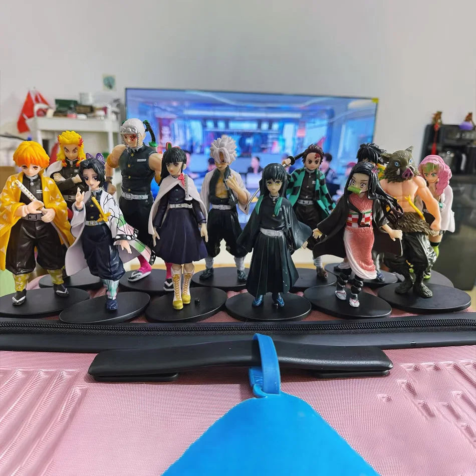 Anime Demon Slayer Figure Kamado Tanjirou Nezuko Action Figures Model Toys Zenitsu Figurine Inosuke Kimetsu No Yaiba Figura