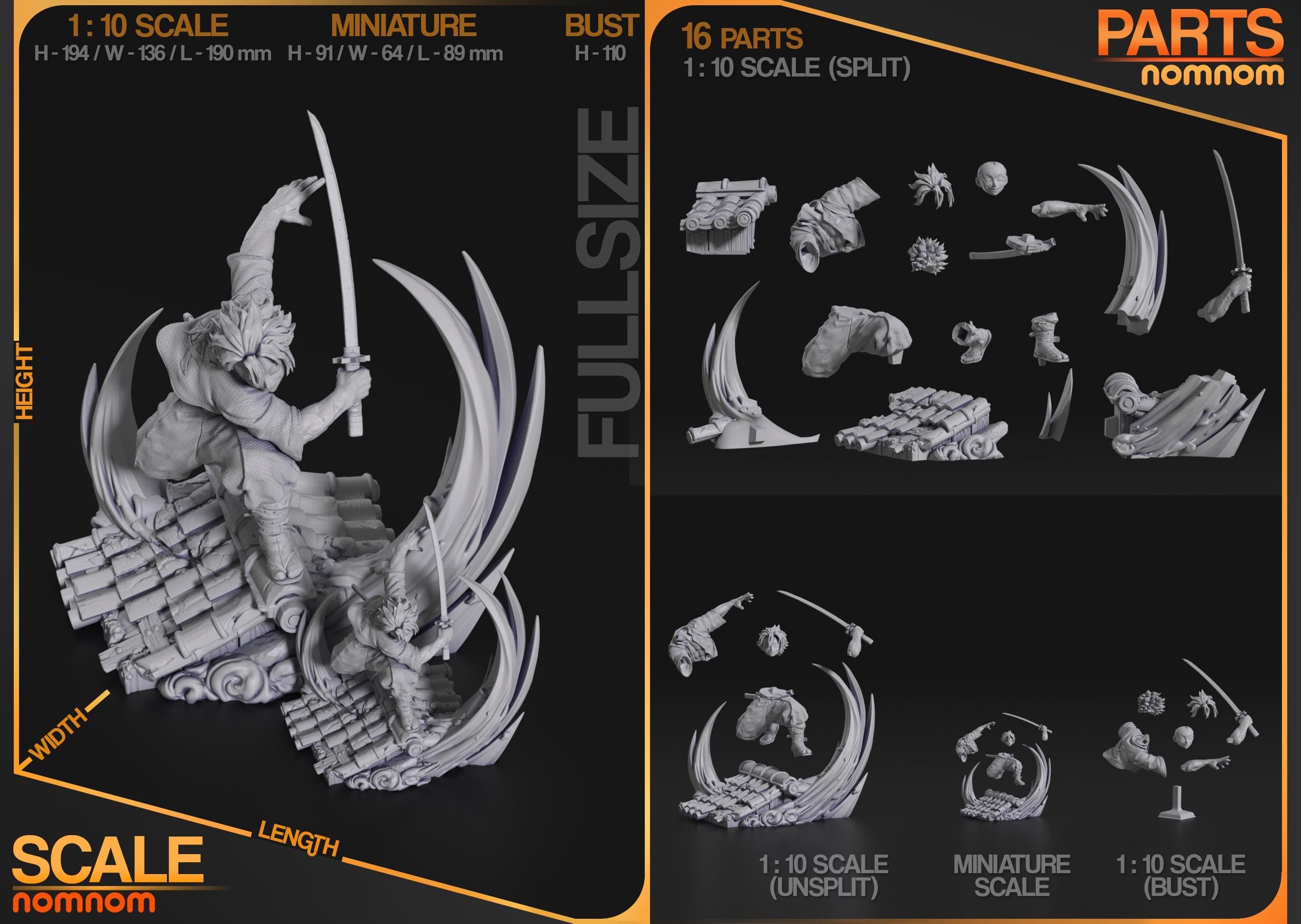 Windy Demon Slayer | Unpainted Garage Kit Resin Figure | Nomnom Figures