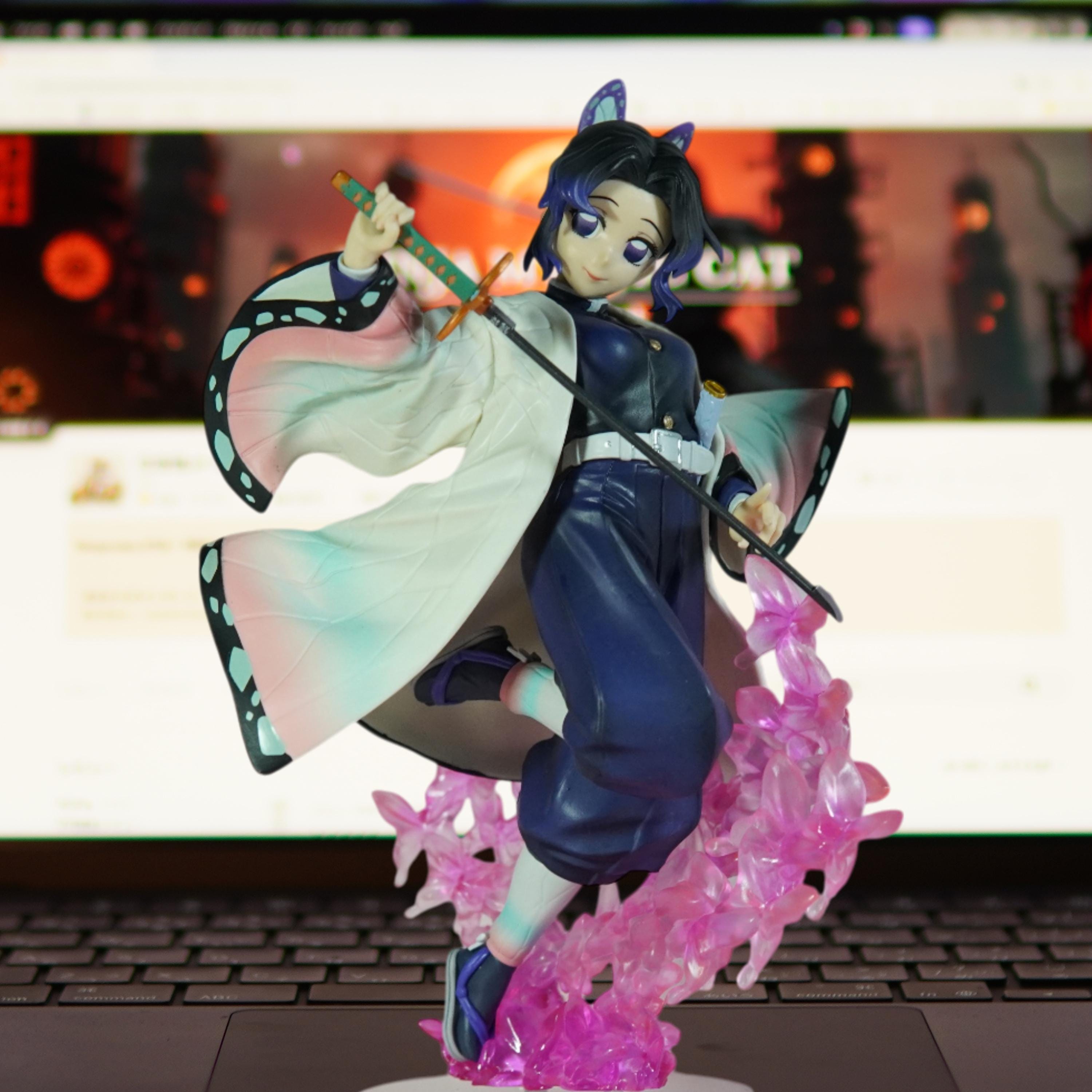 Demon Slayer Shinobu Kocho Figure | Kimetsu No Yaiba Insect Hashira Statue | Elegant Butterfly Pose Manga Character Display
